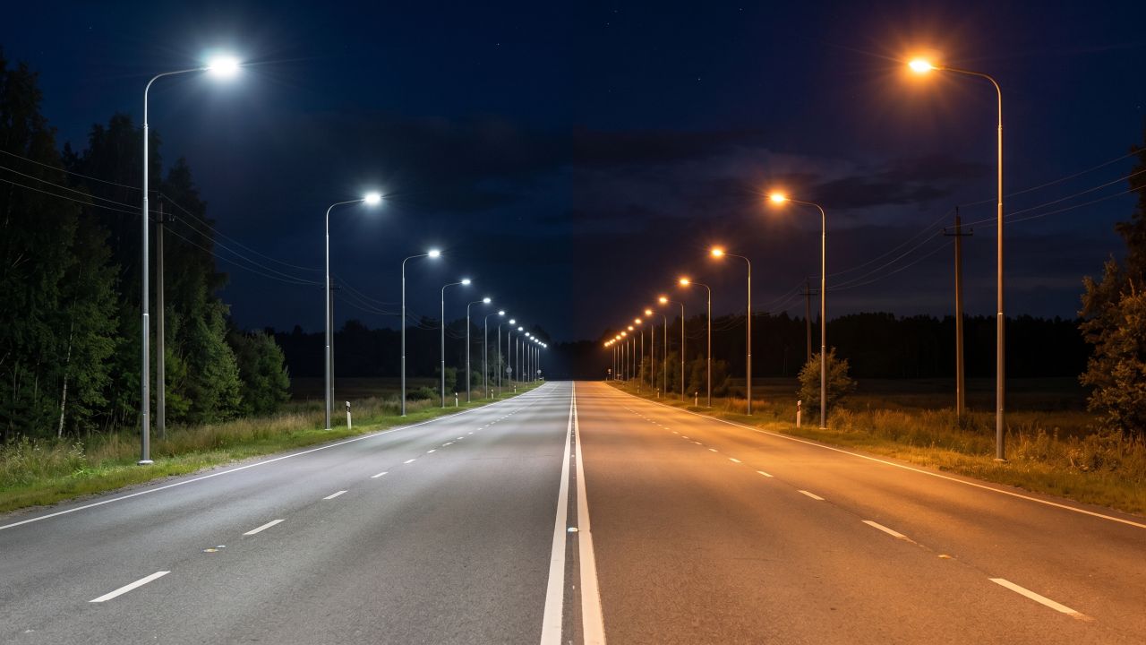 Na iluminação pública, a escolha das luzes também é importante. Em muitas regiões do Brasil, a luz branca vem substituindo a luz laranja em estradas, rodovias e espaços públicos ao ar livre, especialmente em locais com grande circulação de pessoas. Isso ocorre porque ela oferece maior visibilidade, clareza e melhor reconhecimento de detalhes, favorecendo a sensação de segurança e a circulação durante a noite.

