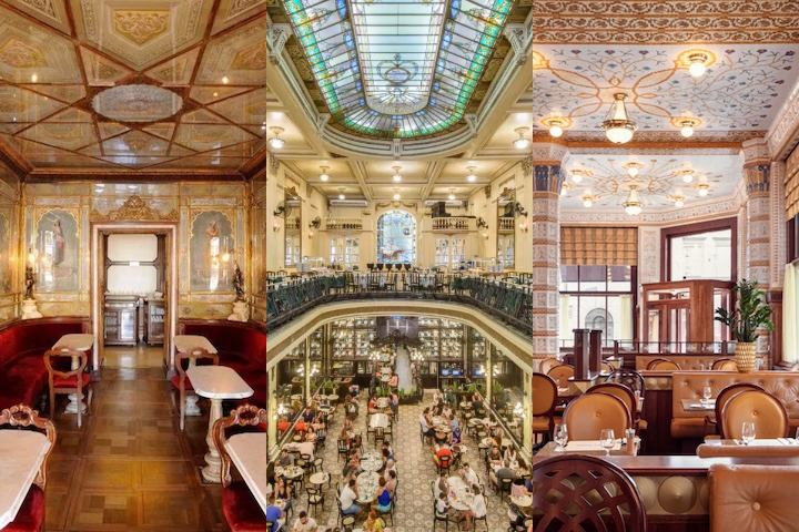 Cafeterias antigas, tradicionais pelo mundo - Montagem/Divulgação