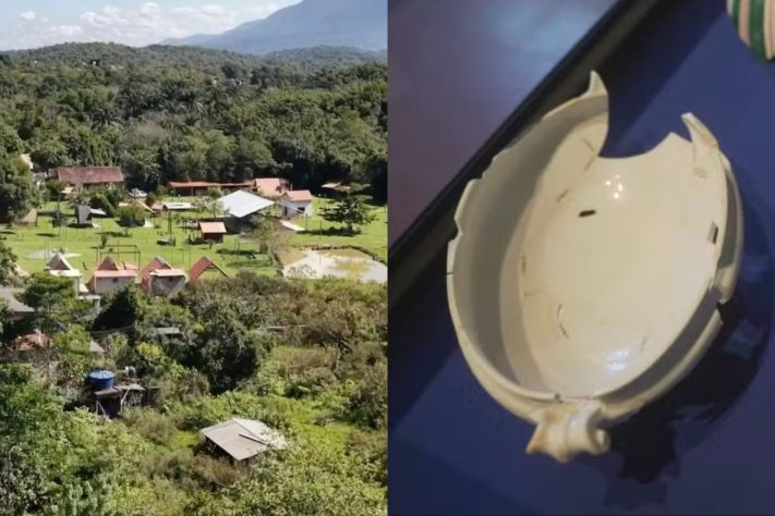 Arqueólogos recuperam cerca de 100 mil objetos do Brasil Imperial em Nova Iguaçu, na Baixada Fluminense – Montagem/Reprodução/TV Globo