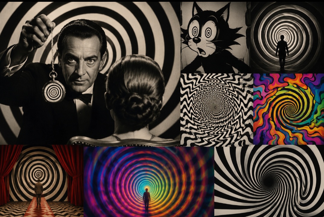 Espiral hipnótica
Ficou conhecida em filmes e desenhos para representar transe e hipnose. Também é usada em ilusões de ótica e artes psicodélicas.
