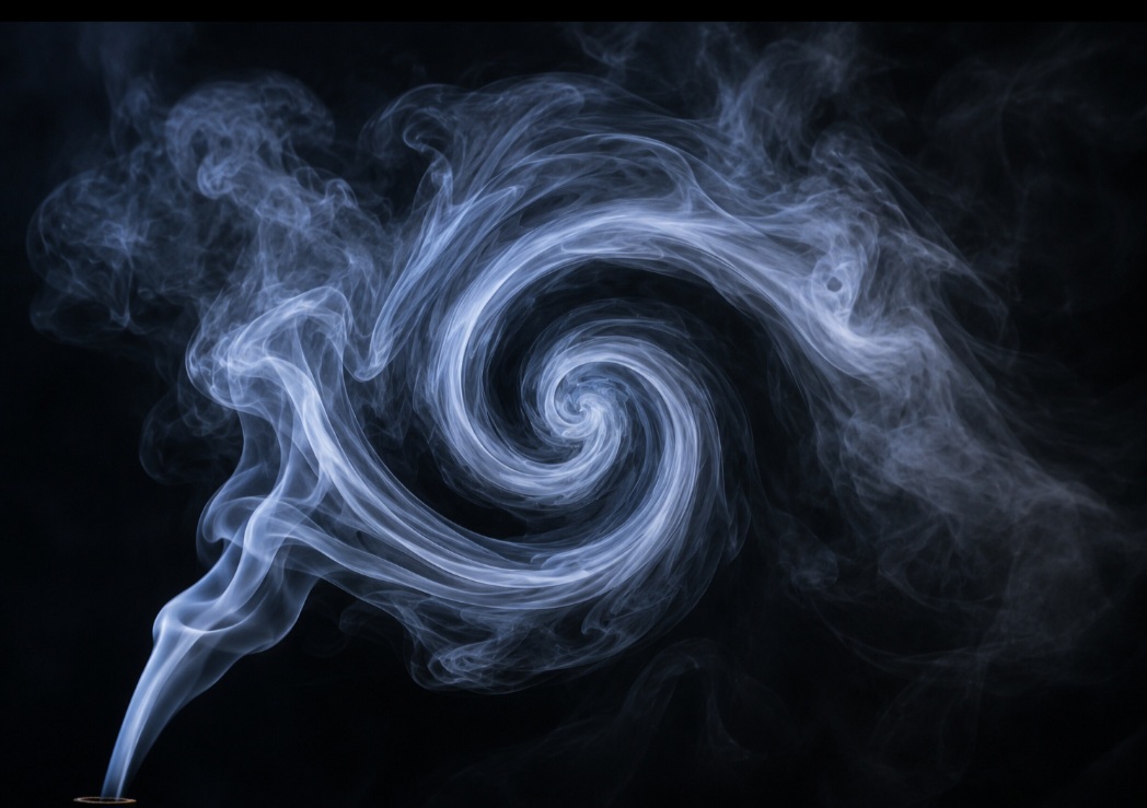 Espiral de fumaça
Pode ser observada em redemoinhos de fumaça e correntes de ar. É estudada em física e dinâmica dos fluidos.