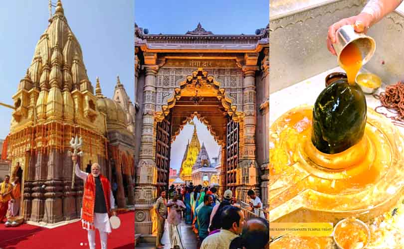 Templo de Kashi Vishwanath, Varanasi, Índia - Reprodução do X @IndiaTales7 e @pancham2203 e do Instagram @bjp4jharkhand