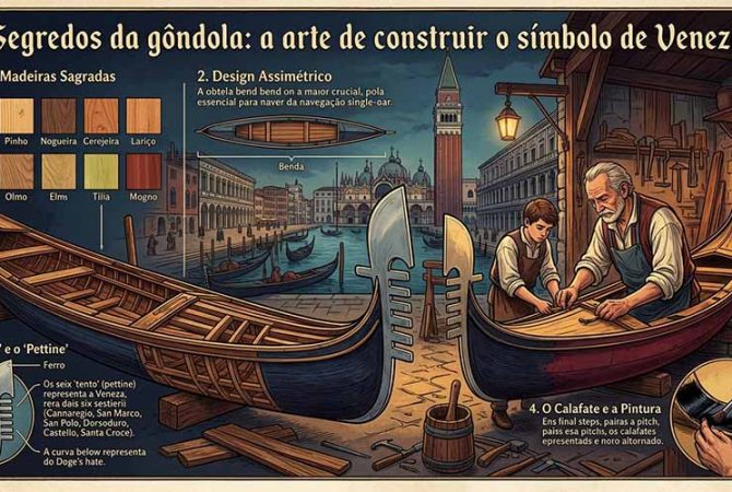 Segredos da gôndola: a arte de construir o símbolo de Veneza