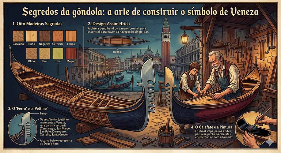 As gôndolas de Veneza, Itália - Imagem Gerada por Inteligência artificial