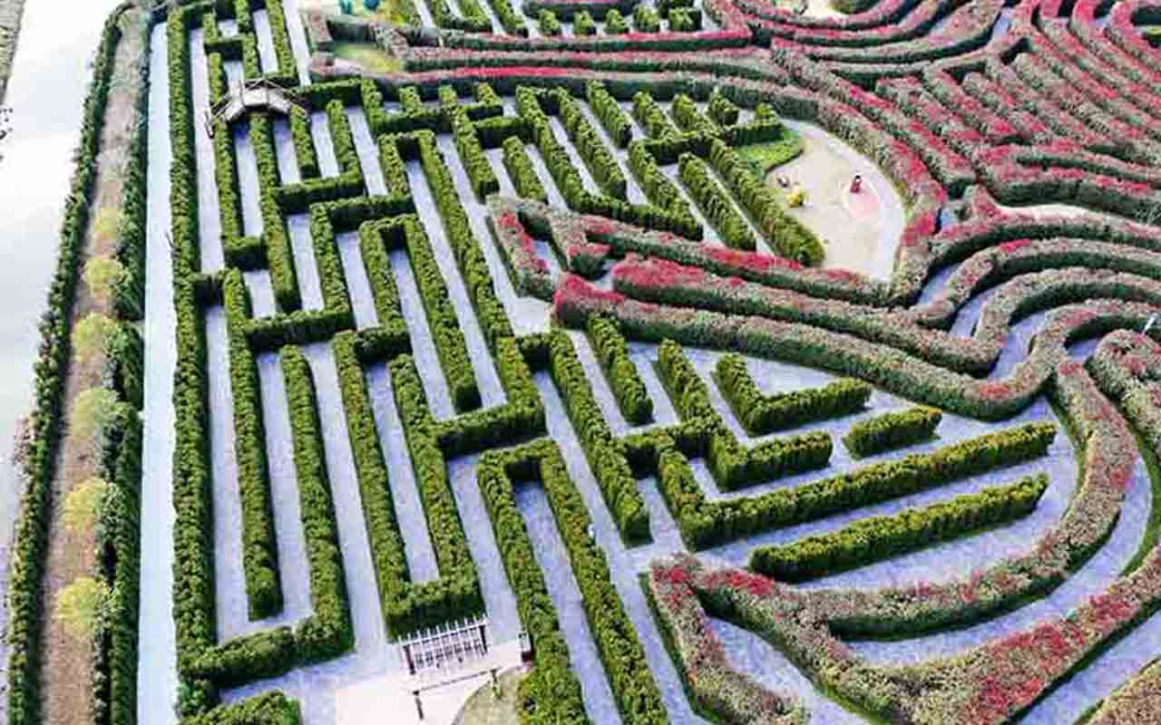 O Yancheng Dafeng Dream Maze é um dos destinos mais impressionantes da China, pois combina natureza, lazer e arquitetura paisagística em uma escala monumental. Reconhecido como o maior jardim-labirinto do mundo, ele desperta curiosidade e fascínio, convidando visitantes a se perderem em seus caminhos verdes e a descobrirem novas perspectivas. -  (crédito: Reprodução do X @CGTNOfficial)
