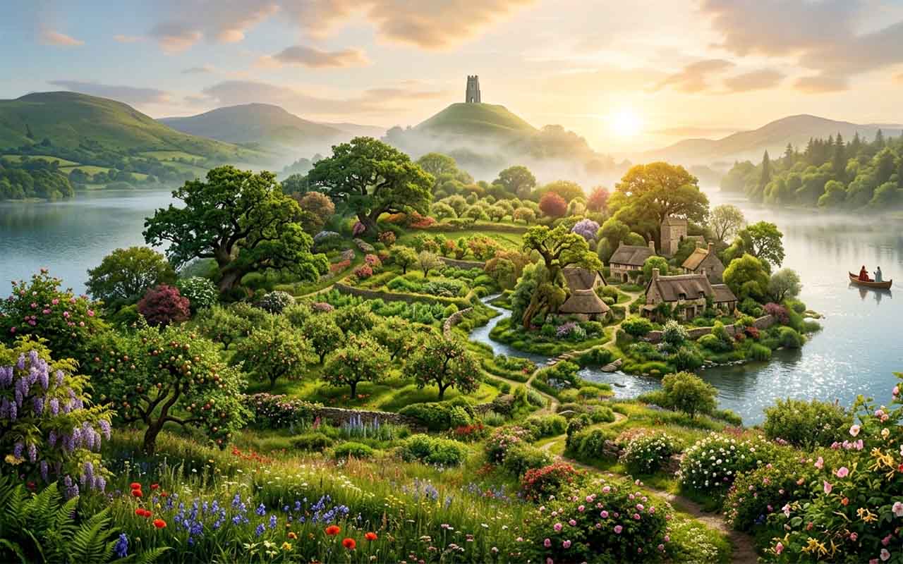 Avalon aparece pela primeira vez em crônicas medievais, descrita como ilha fértil e abundante, onde a natureza floresce em perfeição. A associação com cura e imortalidade reforçou sua aura mágica, tornando-a ponto de encontro entre o humano e o divino. O mito consolidou Avalon como espaço lendário, capaz de atravessar fronteiras entre história e imaginação, permanecendo vivo até hoje, inspirando gerações e servindo como metáfora de esperança.