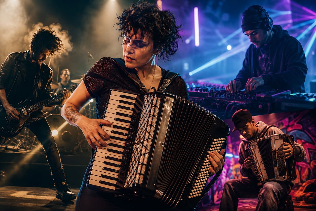 A sanfona é um dos instrumentos mais versáteis e apaixonantes da música, capaz de atravessar fronteiras culturais e unir estilos diversos. Do arrasta-pé que vem do Nordeste ao tango argentino, passando pelo jazz europeu, ela se tornou símbolo de identidade e emoção popular. Sua sonoridade única mistura melodia e ritmo, criando atmosferas que vão da festa à melancolia. Grandes músicos transformaram a sanfona em protagonista de palcos e gravações históricas. Descubra histórias que revelam por que  -  (crédito: imagem gerada por i.a )