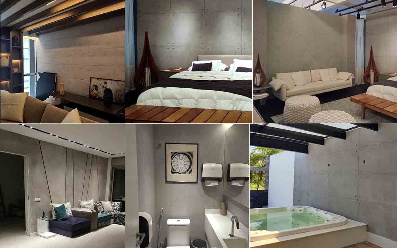 O cimento queimado é tendência em projetos minimalistas e modernos, trazendo um visual clean e sofisticado. É resistente, fácil de manter e pode ser aplicado em paredes, pisos e até bancadas. Sua tonalidade neutra combina com diferentes estilos e permite composições versáteis, destacando ambientes com elegância discreta e oferecendo custo acessível.