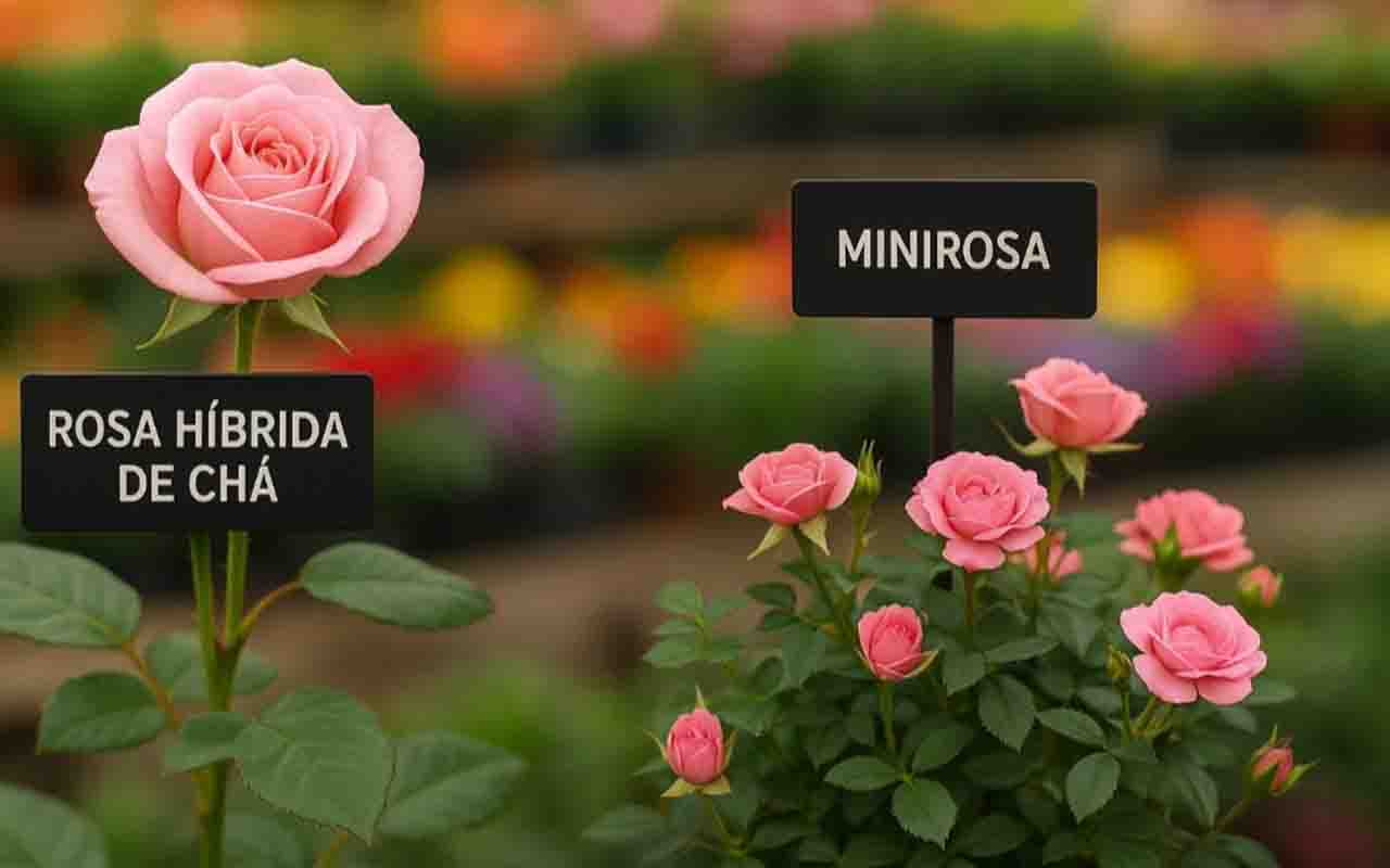 As rosas híbridas de chá são muito usadas em floriculturas por sua forma clássica e aroma marcante. Já as minirosas são ideais para apartamentos e pequenos jardins.