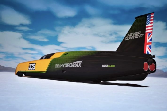 2-Protótipo Hydromax, da JCB, tentará superar os 563 km/h em busca de um novo recorde de velocidade – Divulgação 