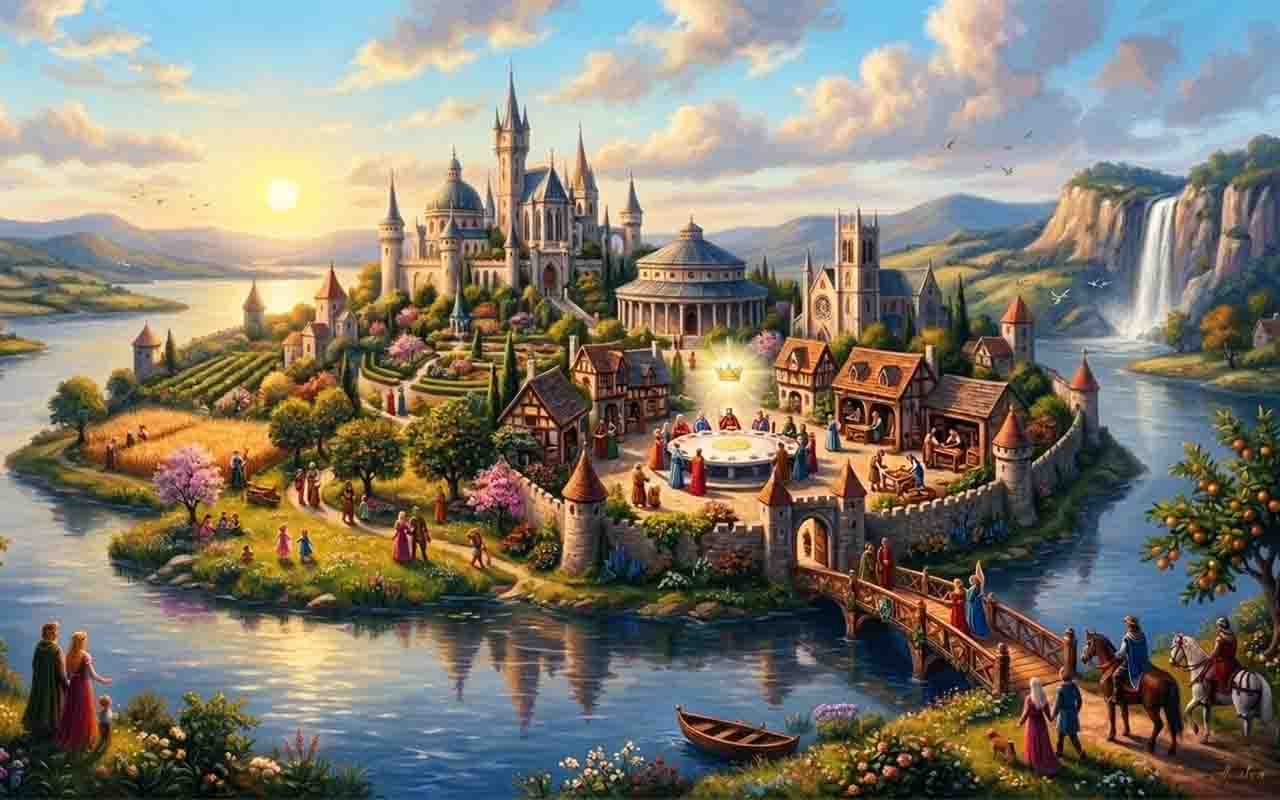 Avalon é vista como utopia medieval, onde justiça, paz e abundância coexistem em harmonia. A ilha tornou-se metáfora de sociedades ideais, inspirando reflexões políticas e filosóficas. Sua imagem permanece como sonho coletivo de um mundo melhor, atravessando fronteiras culturais e temporais.
