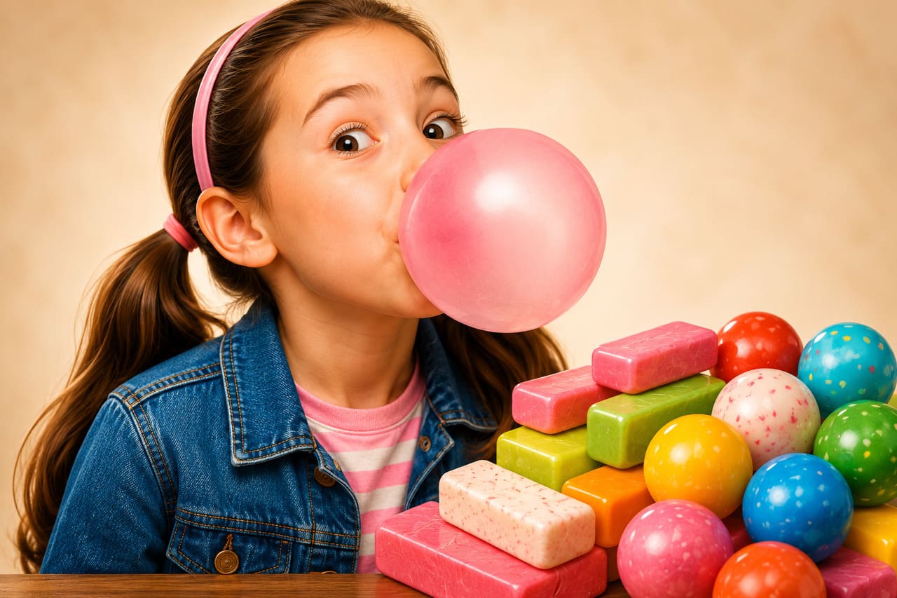 Uma curiosidade que virou marca registrada é a possibilidade de fazer bolas. A textura elástica permite inflar o ar até formar a famosa bola de chiclete. Hoje, o chiclete é vendido em diferentes formatos, sabores e funções, incluindo energéticos e funcionais. De resina ancestral a produto global, ele atravessou milênios sem perder o apelo