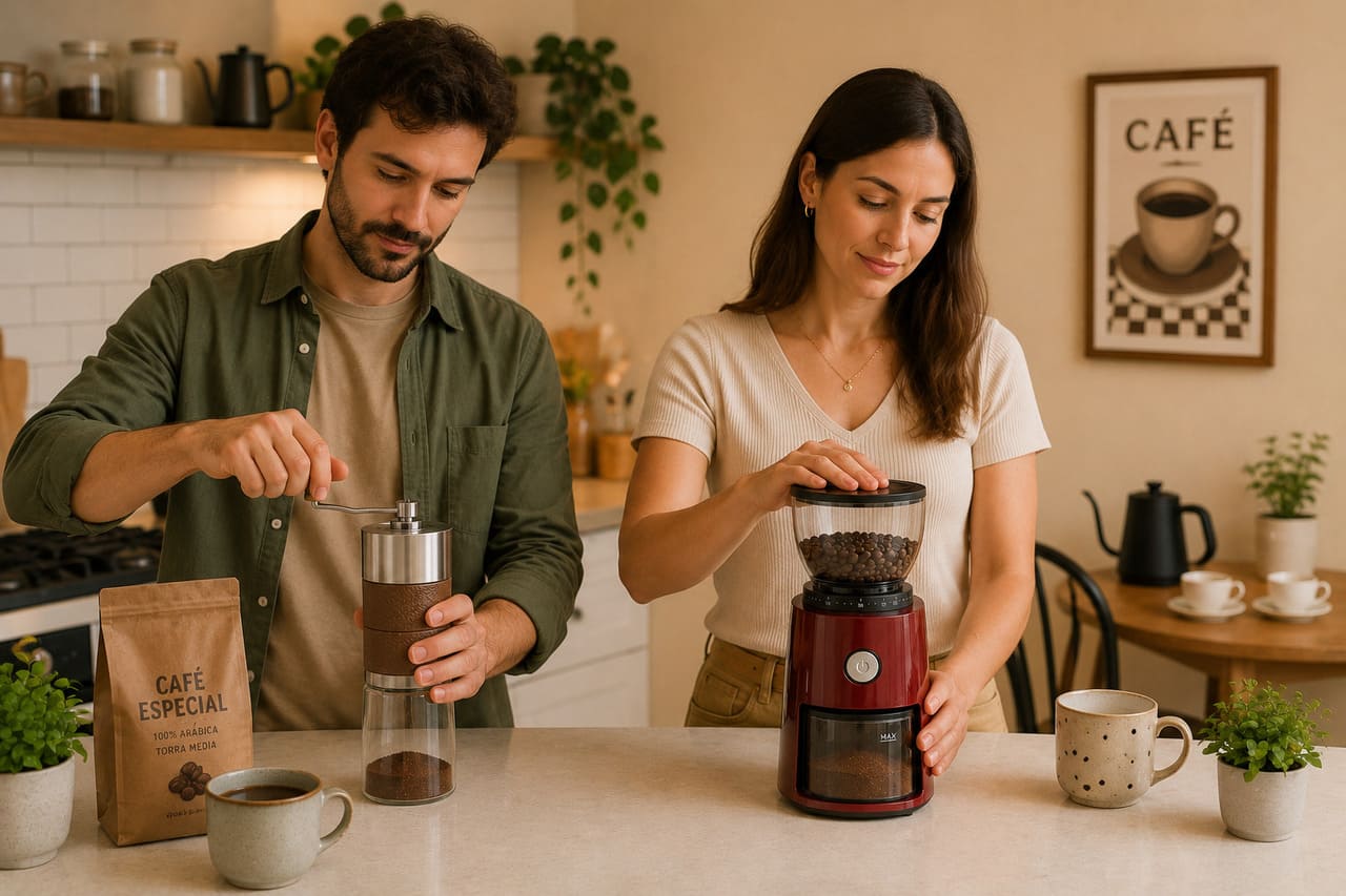 Portanto, a escolha do moedor ideal depende principalmente do perfil de consumo de cada pessoa. Quem gosta do ritual do preparo manual, os moedores manuais podem ser uma opção eficiente e econômica. Já pessoas que valorizam rapidez e praticidade normalmente preferem os modelos elétricos. 