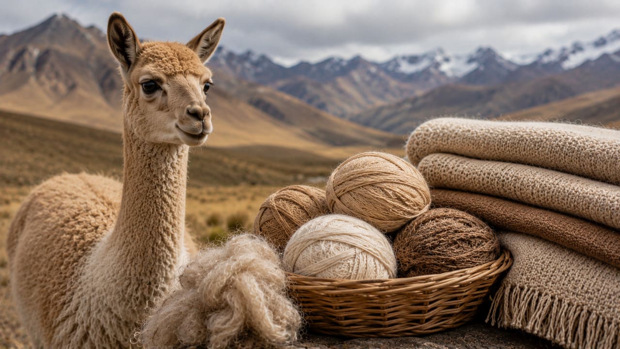 Vicunha
Considerada uma das fibras naturais mais raras do mundo, a lã de vicunha é obtida de um animal nativo dos Andes. Sua produção limitada contribui para o alto valor de mercado.