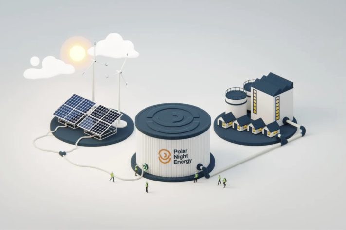 Novo sistema armazena energia em forma de calor ao aquecer areia a centenas de graus celsius – Divulgação/Polar Night Energy