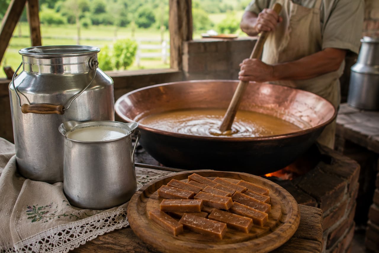 Algumas receitas artesanais utilizam leite fresco obtido no mesmo dia da produção. Esse detalhe costuma ser valorizado por produtores tradicionais que preservam métodos antigos de preparo passados entre famílias.
