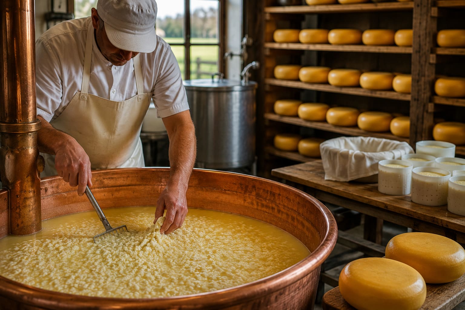 A produção do Gouda segue regras específicas que incluem uso de leite de vaca pasteurizado ou cru, coagulação lenta e maturação em ambientes controlados. O processo pode variar de algumas semanas a mais de um ano, determinando textura e intensidade de sabor, sempre com rigor técnico. Cada etapa é monitorada para garantir autenticidade e qualidade, assegurando que o queijo mantenha sua reputação global como produto de excelência.