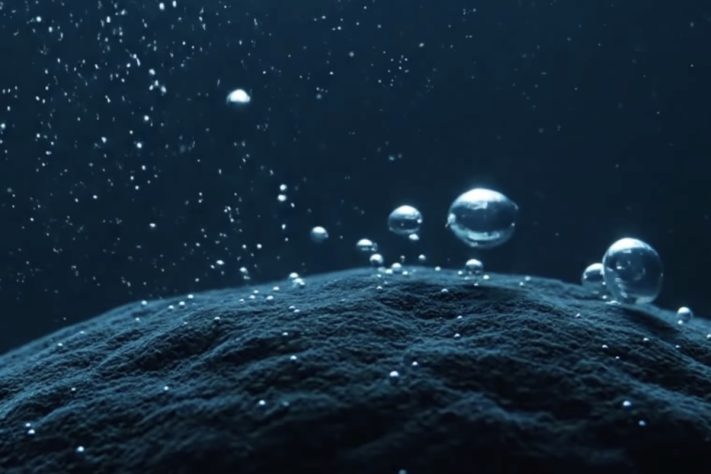Luz iluminando fundo do mar/oceano profundo – Imagem gerada por IA/Reprodução/YouTube