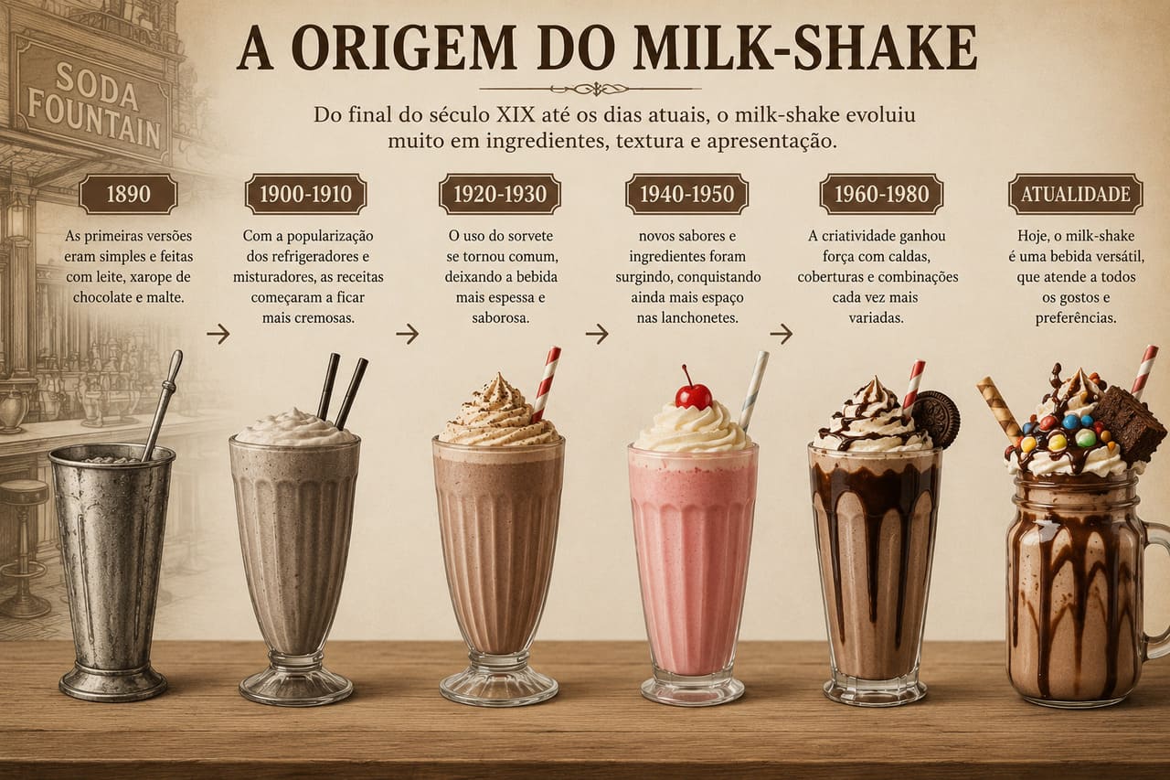 Milk-shake: da receita clássica às versões gourmet que conquistam pelo sabor e pela criatividade. - imagem gerada por i.a 