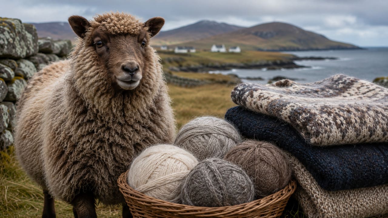 Shetland
A lã Shetland vem de pequenas ovelhas criadas nas ilhas de mesmo nome, na Escócia. Tradicionalmente, é utilizada na confecção de malhas resistentes para climas frios.