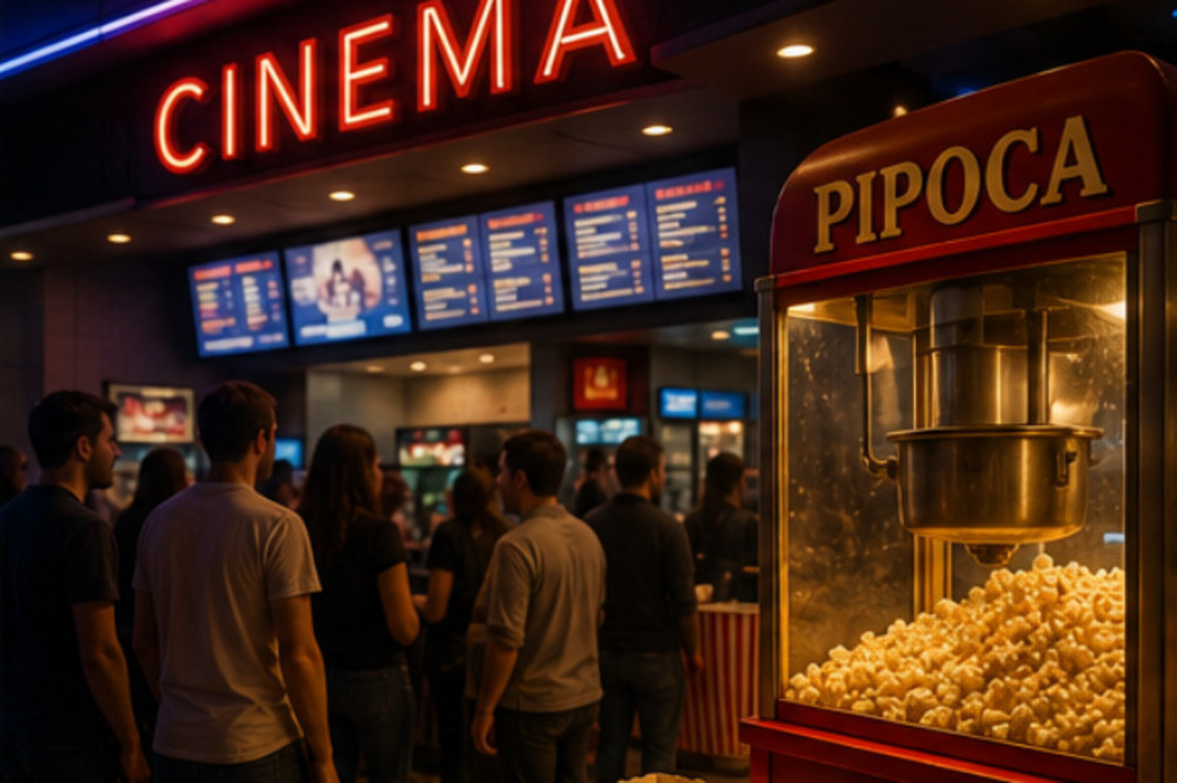 O consumo de pipoca está fortemente ligado à cultura do entretenimento. No século XX, ela se tornou um item indispensável nas sessões de cinema, inicialmente vendida fora das salas de exibição e, posteriormente, integrada às lanchonetes dos cinemas.