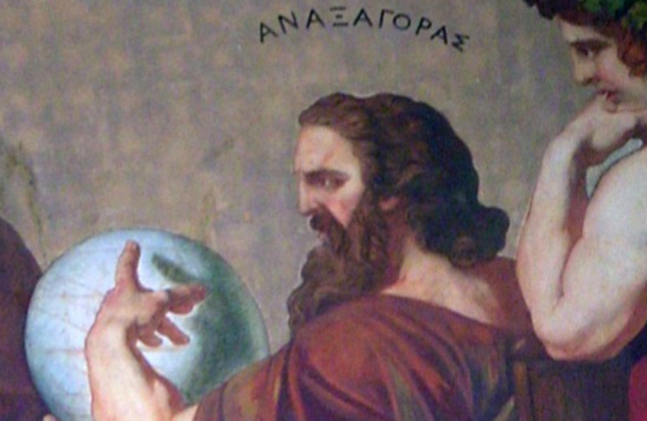 Anaxágoras introduziu a ideia de “nous”, uma inteligência ordenadora do cosmos. Sua visão conecta filosofia e ciência, antecipando reflexões sobre causalidade e organização universal.