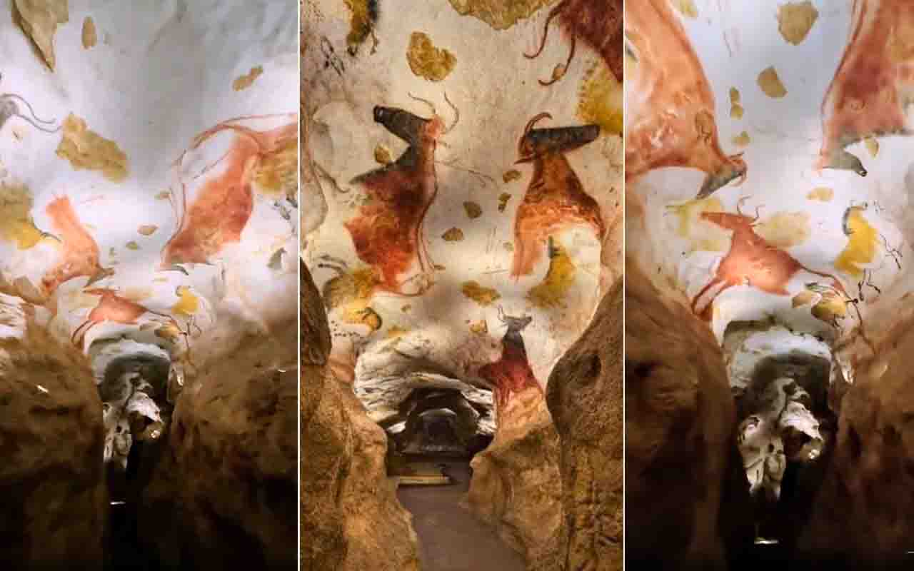 Cavernas de Lascaux, França - Reprodução do X