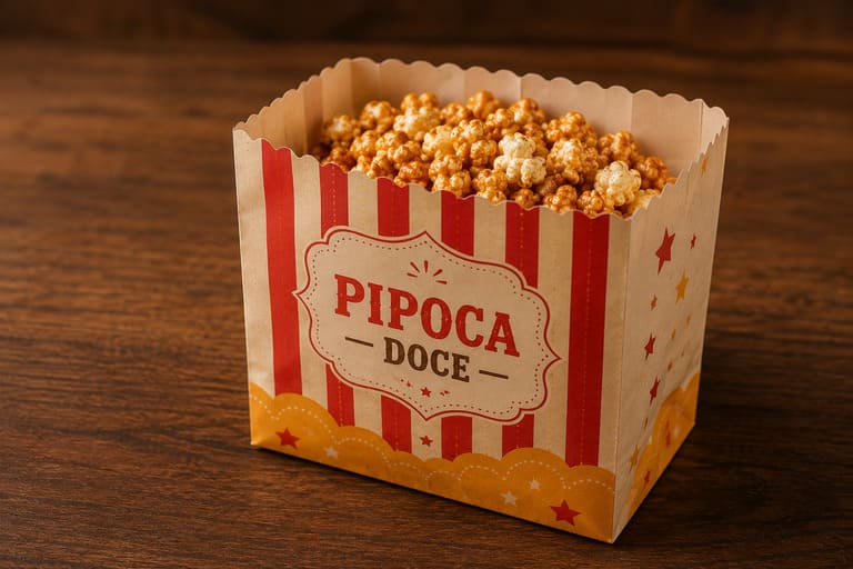Além da versão salgada, a pipoca doce conquistou seu espaço. Muitas receitas incluem açúcar, chocolate e até leite condensado, tornando-a uma opção mais calórica. 