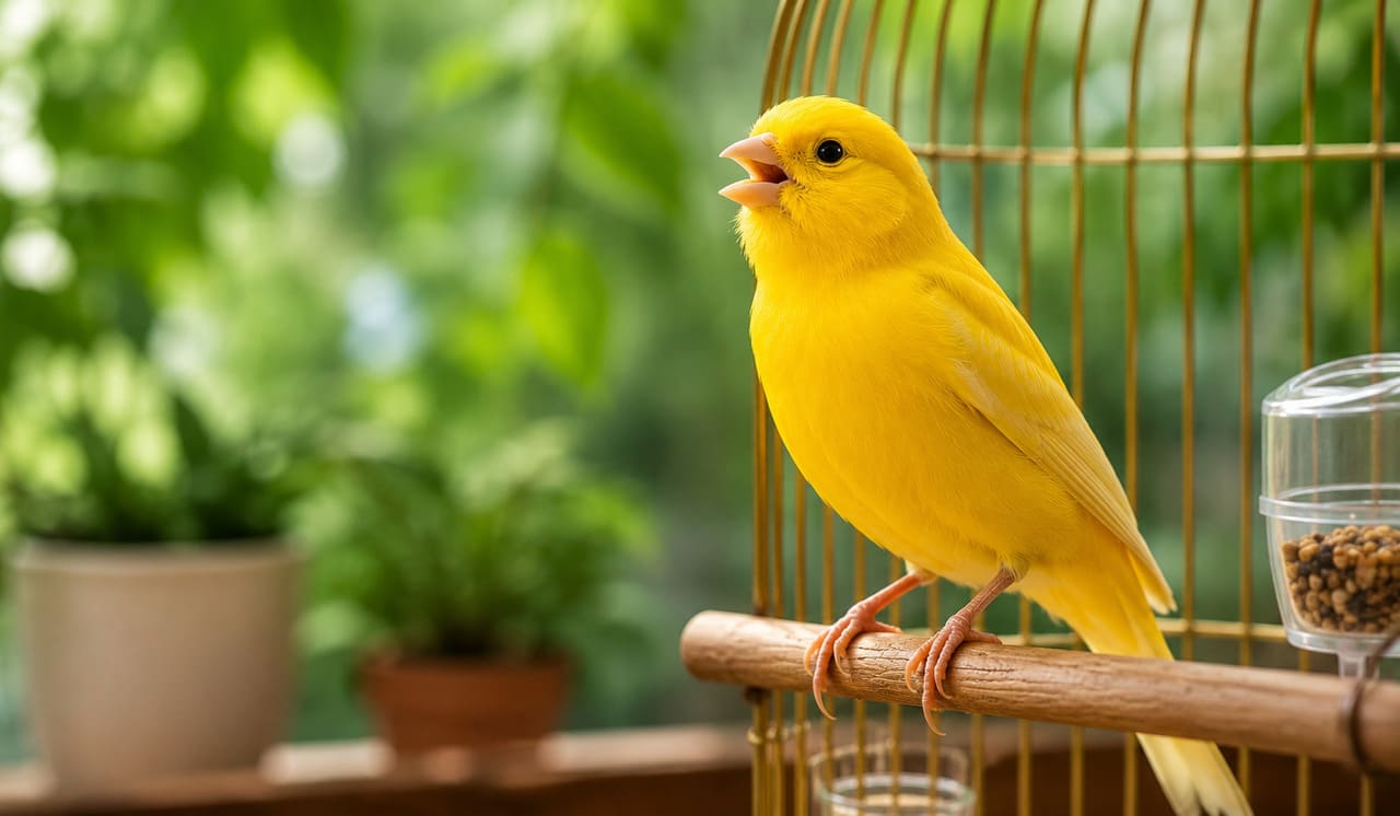 Canário: a ave de canto melodioso que encanta gerações com beleza e serenidade - imagem gerada por i.a 