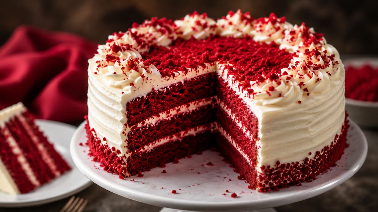 Red Velvet: a história, o sabor delicado e o charme do bolo vermelho que conquistou o mundo - imagem gerada por i.a 