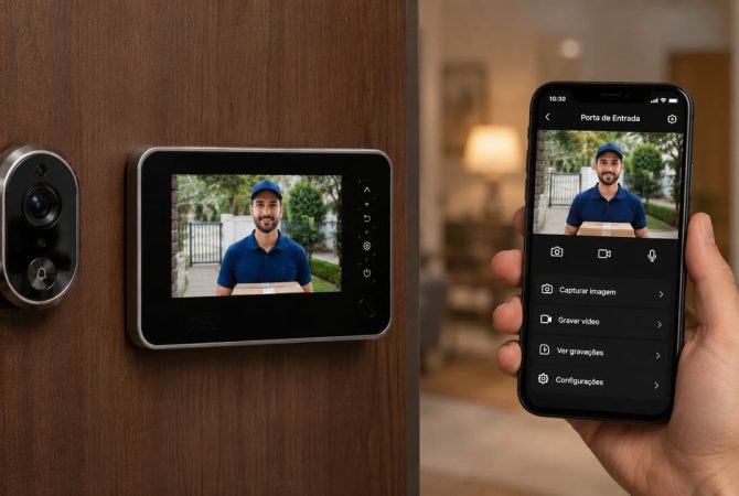 Olho mágico digital: como funcionam modelos discretos e modernos que permitem monitorar a porta sem abrir