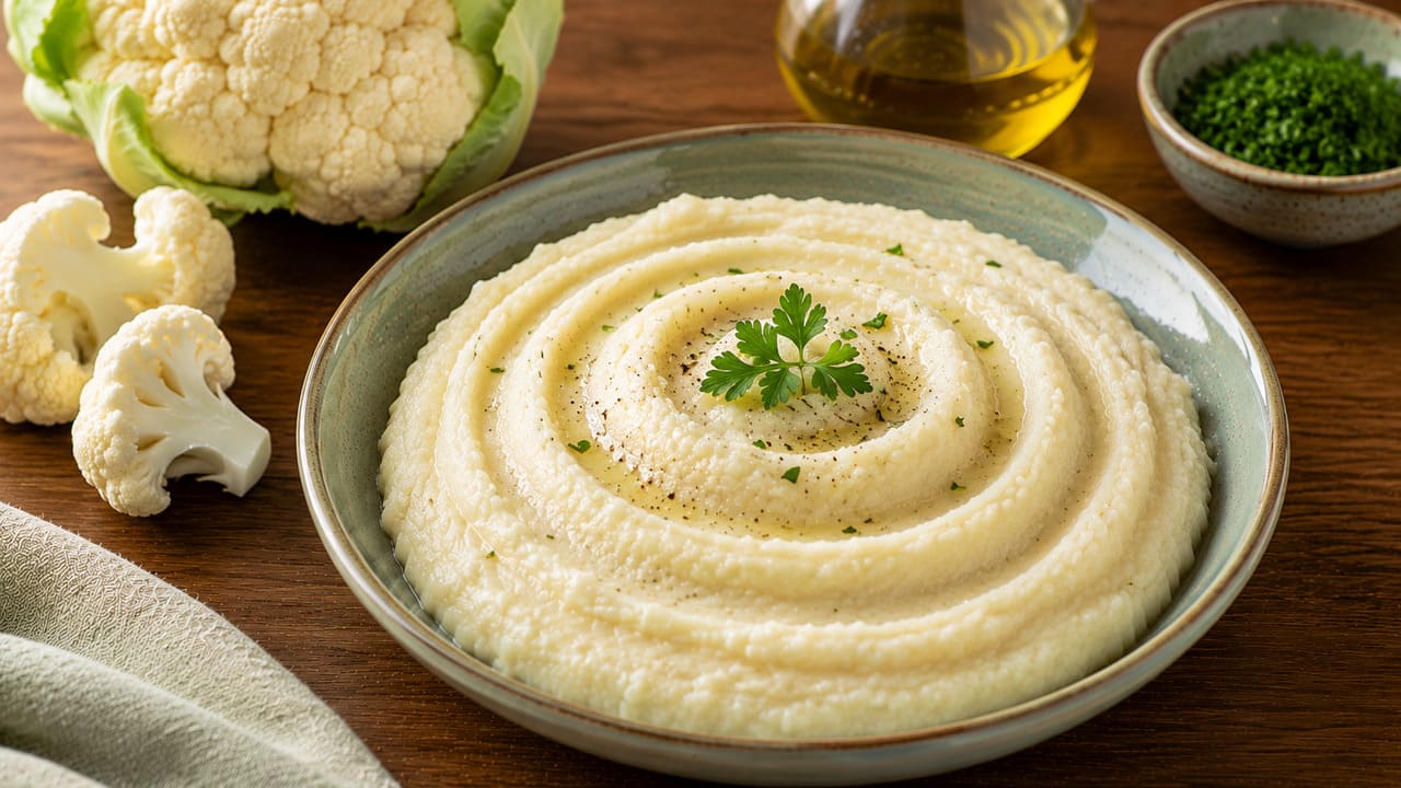 Purê de couve-flor – Uma alternativa mais leve ao purê de batata, acompanhando carnes, peixes e legumes. Possui poucas calorias e fornece fibras, vitamina C e compostos antioxidantes.

