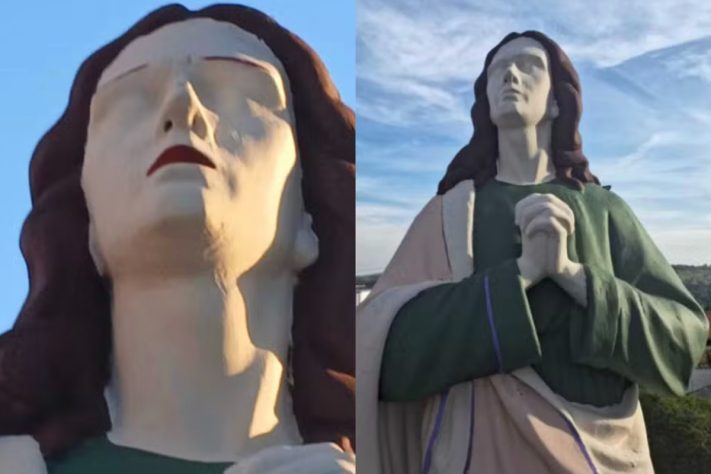 Tentativa de restauração de esculturas religiosas viraliza e gera polêmica em cidade de Minas Gerais – Reprodução/Redes Sociais