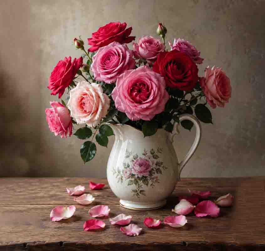 Rosas flor petalas - Imagem Gerada por I.A.