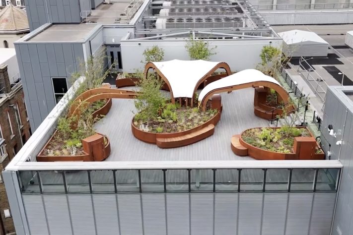 King's College Hospital, em Londres, inaugura jardim no terraço para receber pacientes de unidade de terapia intensiva – Divulgação