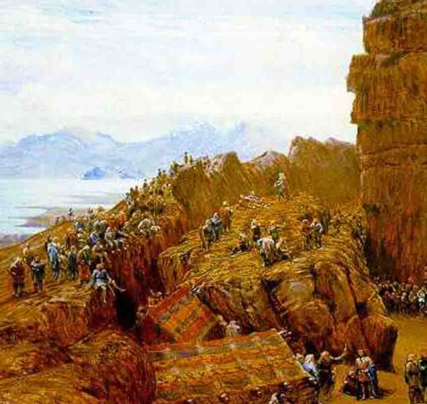 Lögberg, The Law Rock - Thingvellir - W. G. Collingwood/Wikimédia Commons
