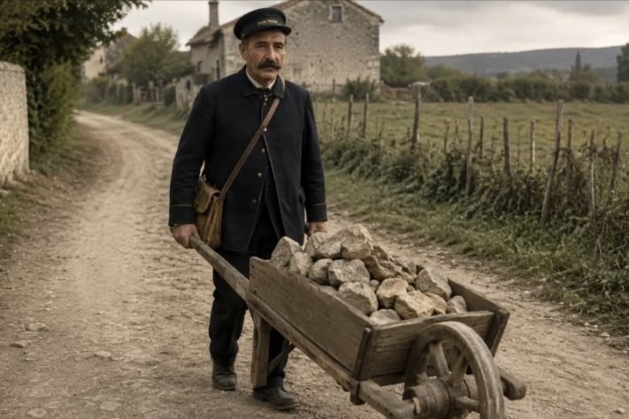 O carteiro francês Ferdinand Cheval transformou pedras recolhidas na estrada em um monumento histórico na França – Imagem gerada por IA