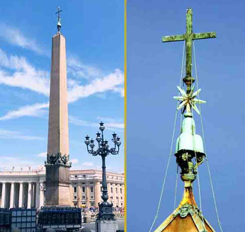 Obelisco da Praça de São Pedro, Obelisco do Vaticano - Reprodução dos Flickrs Eirc, Joseph Hollick e lemien