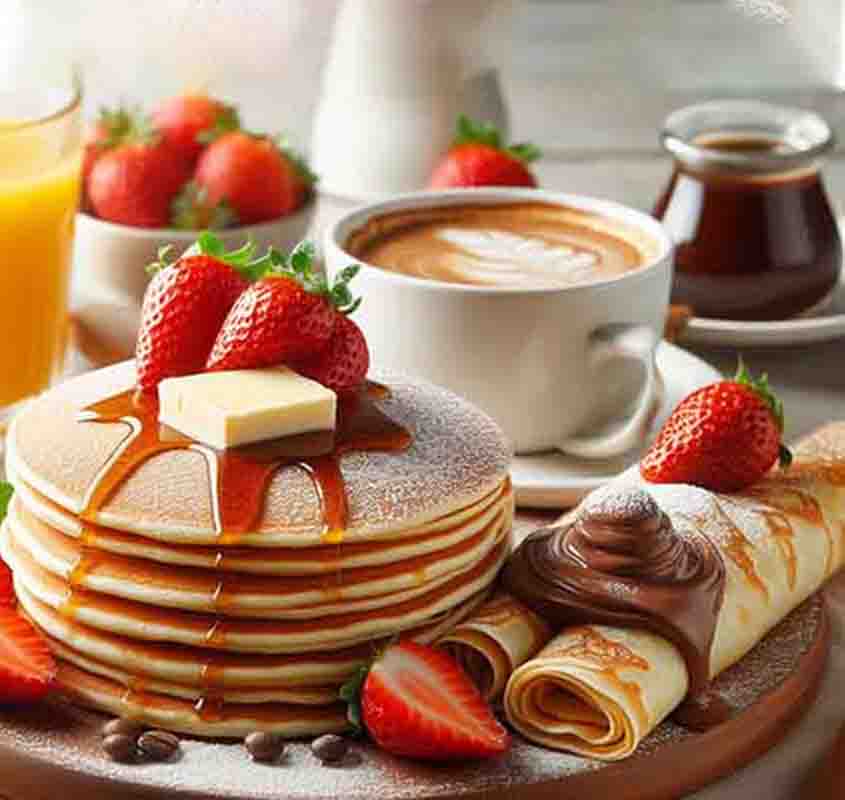 Panquecas ou Crepes - Imagem gerada por Inteligência artificial através do aplicativo Microsoft Designer
