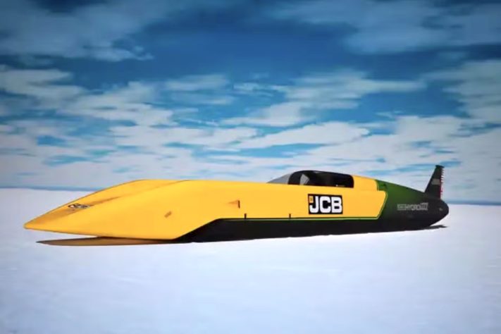 2-Protótipo Hydromax, da JCB, tentará superar os 563 km/h em busca de um novo recorde de velocidade – Divulgação 