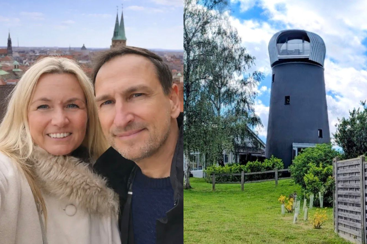 Em Cockfield, no condado de Suffolk, na Inglaterra, um antigo moinho de vento construído em 1891 ganhou uma nova vida graças ao casal Steve e Natalie Roberts. Antes da restauração, a torre havia perdido completamente sua função original e servia apenas como depósito. O interior estava praticamente vazio, sem pisos, com janelas quebradas e risco de desabamento. O processo de conversão ocorreu entre 2014 e 2016 e exigiu quase dois anos de trabalho pesado, incluindo a fundação de um novo piso de co -  (crédito: Reproduc?a?o @thewindmillsuffolk)
