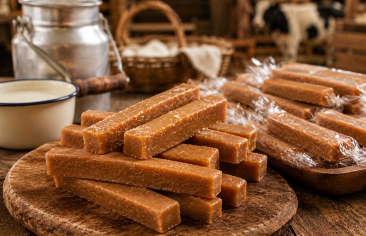 Em receitas tradicionais, tachos grandes ainda são usados para mexer a mistura continuamente. Esse cuidado ajuda a evitar que o doce grude no fundo e também influencia diretamente na textura final obtida após o resfriamento.