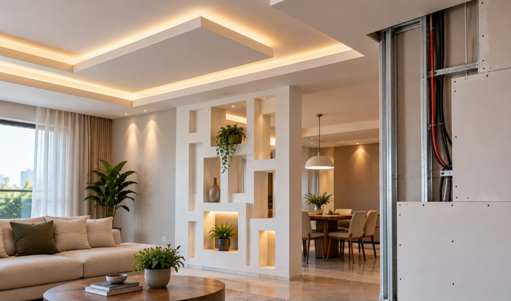 O custo-benefício financeiro atrai construtores e proprietários que buscam alto padrão estético sem estourar o orçamento planejado para a fase de acabamentos finais. A substituição do reboco tradicional pelo gesso liso aplicado diretamente na parede bruta economiza tempo de mão de obra e materiais preparatórios. A valorização patrimonial do imóvel decorre do aspecto visual retilíneo e perfeito obtido, transformando decorações simples em ambientes sofisticados.