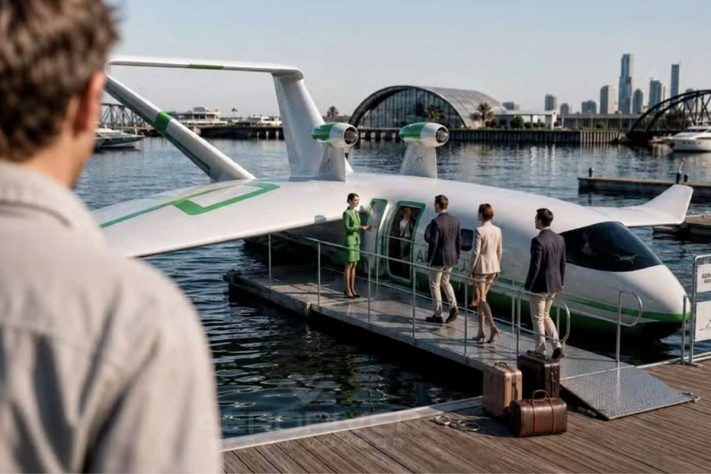 Startup brasileira desenvolve o Volitan, barco voador – Divulgação/AeroRiver