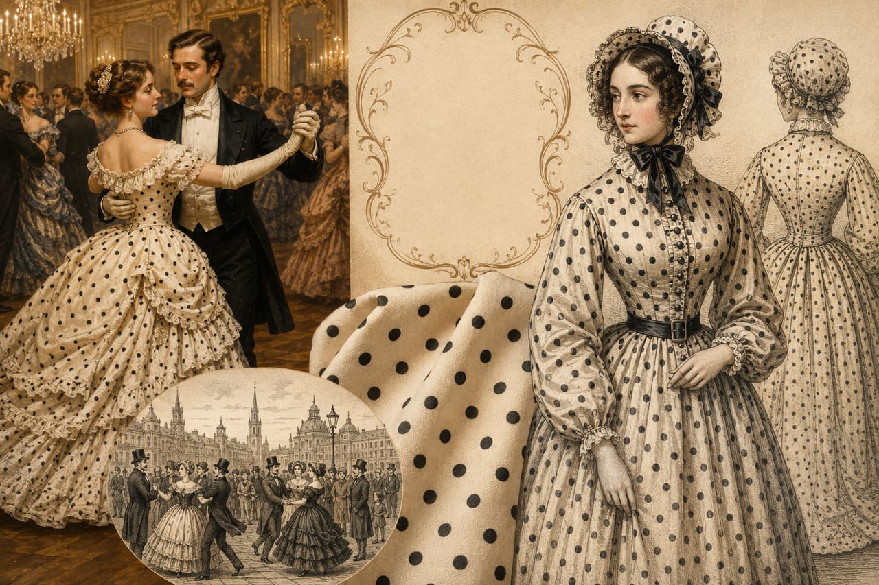 A origem do poá remonta ao século XIX, quando tecidos estampados com pequenos círculos começaram a ganhar popularidade na Europa. O nome deriva da dança polca, que fazia sucesso na mesma época, e acabou sendo associado ao padrão de bolinhas que rapidamente conquistou a moda.