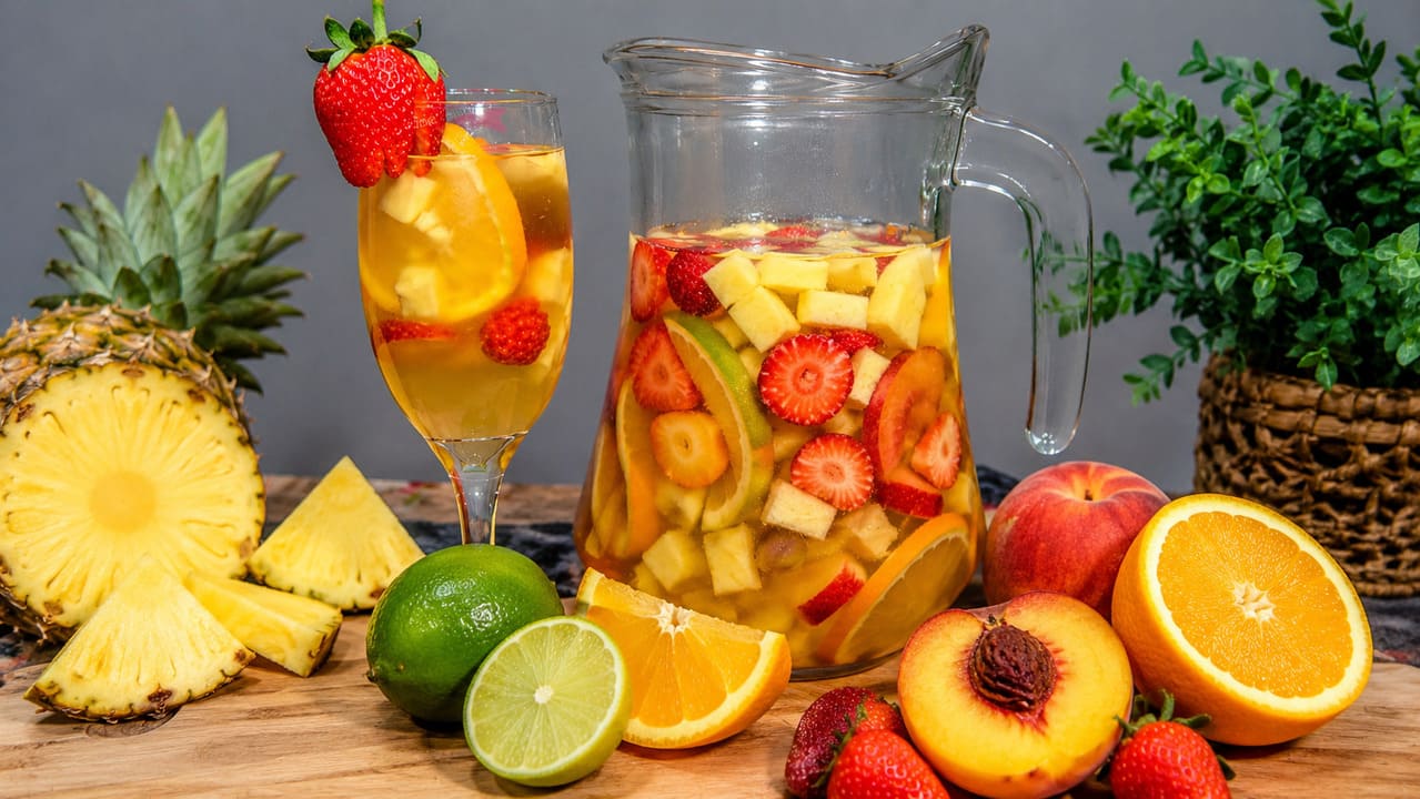 Atenção: as frutas escolhidas fazem toda a diferença no sabor final do clericot e ajudam a definir o perfil da bebida. Frutas cítricas, como laranja e limão-siciliano, acrescentam frescor e ajudam a equilibrar os sabores. Já frutas tropicais, como abacaxi e pêssego, deixam a bebida mais aromática e naturalmente adocicada.
