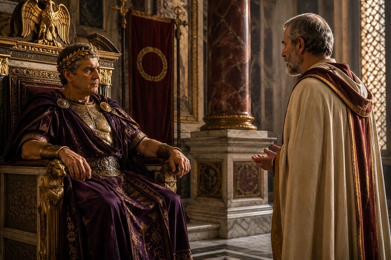 Reza a lenda que ele foi um bispo romano, decapitado no ano 270 por contrariar a ordem do Imperador Claudio II (foto) que havia proibido os casamentos em seu reino, para formar um exército grande e poderoso (sem vínculos familiares). 