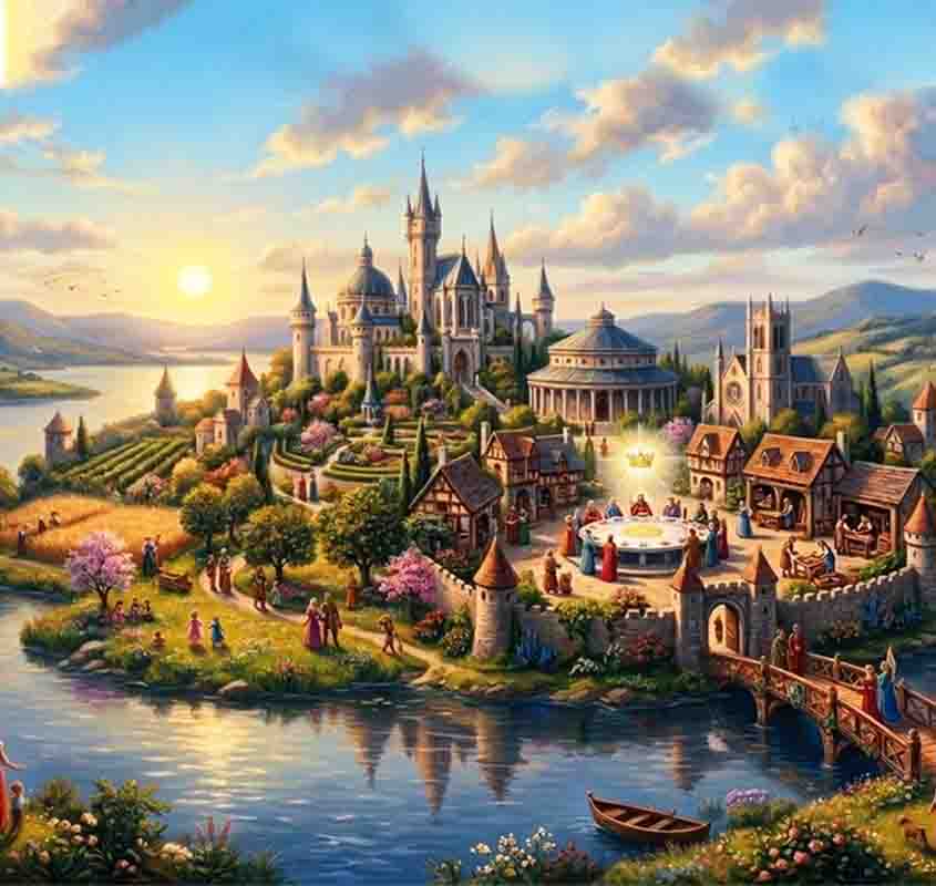 Avalon, ilha da lenda arturiana - Imagem gerada por aplicativo de Inteligência Artificial