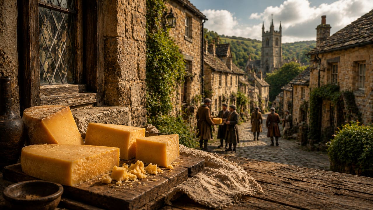 O Cheddar surgiu no vilarejo de Cheddar, na Inglaterra, durante a Idade Média, quando produtores locais desenvolveram técnicas de maturação que conferiam sabor e durabilidade ao queijo. Ao longo dos séculos, expandiu-se para outros países, tornando-se referência internacional e adaptando-se a diferentes estilos de produção. Sua trajetória histórica reflete a capacidade de preservar práticas artesanais diante da modernização, mantendo viva a essência de um produto que se tornou símbolo global.