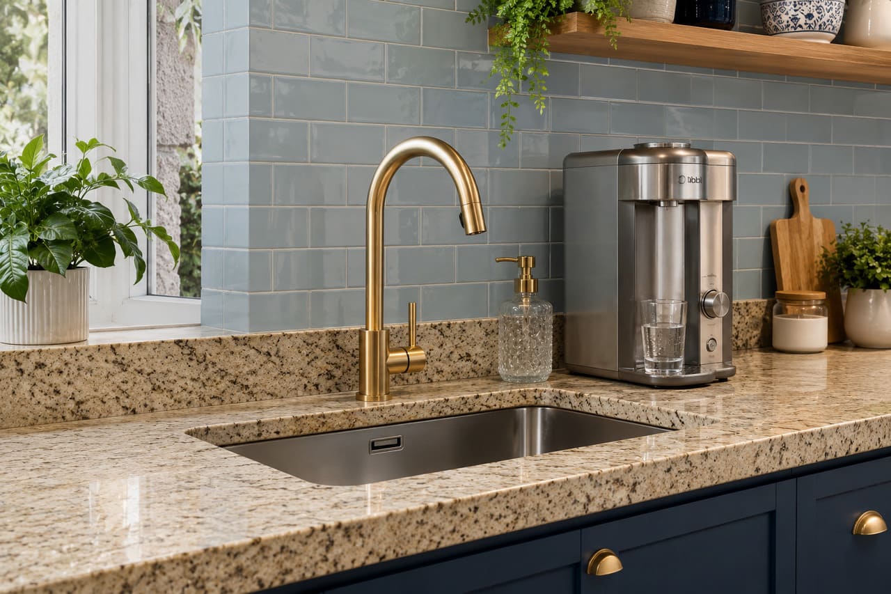Granito
Clássico nas cozinhas brasileiras, o granito continua entre os materiais mais procurados. É resistente, relativamente acessível e está disponível em diversas cores, combinando com diferentes estilos de decoração.